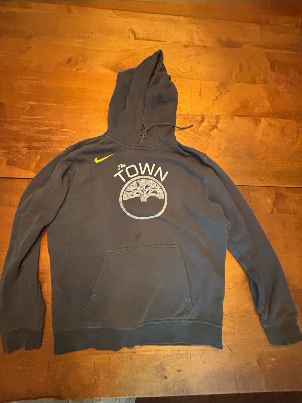 Nike Navy 'The Town' Hooded Sweatshirt with Yellow Swoosh